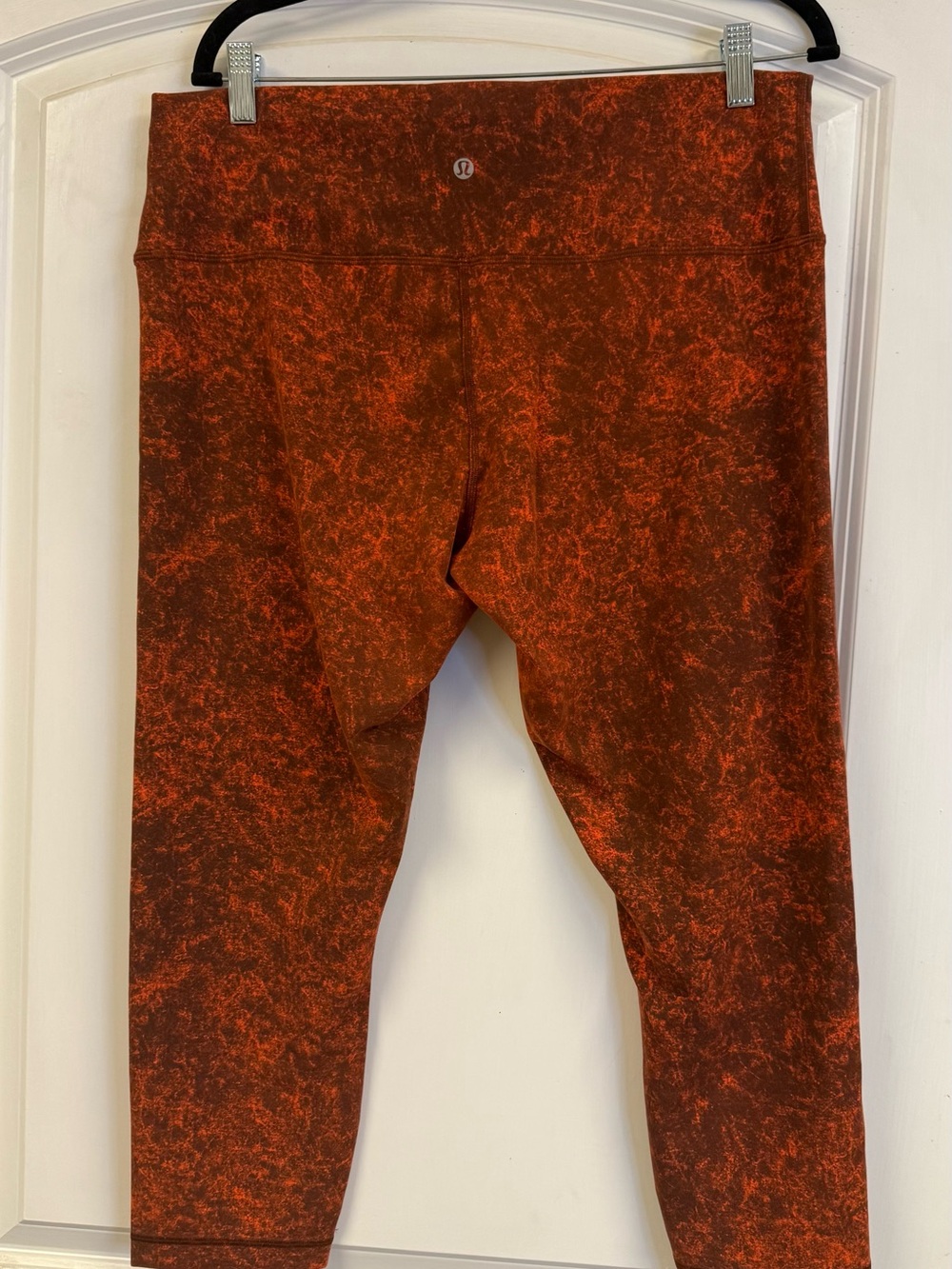 Lululemon Wunder Under Leggings Women’s 16 Orange Brown Print Crop